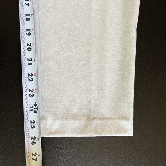 Nicole Miller Pants Women Large Cream Mid Rise Peg Leg Pullon Pockets Office NEW - Picture 11 of 12